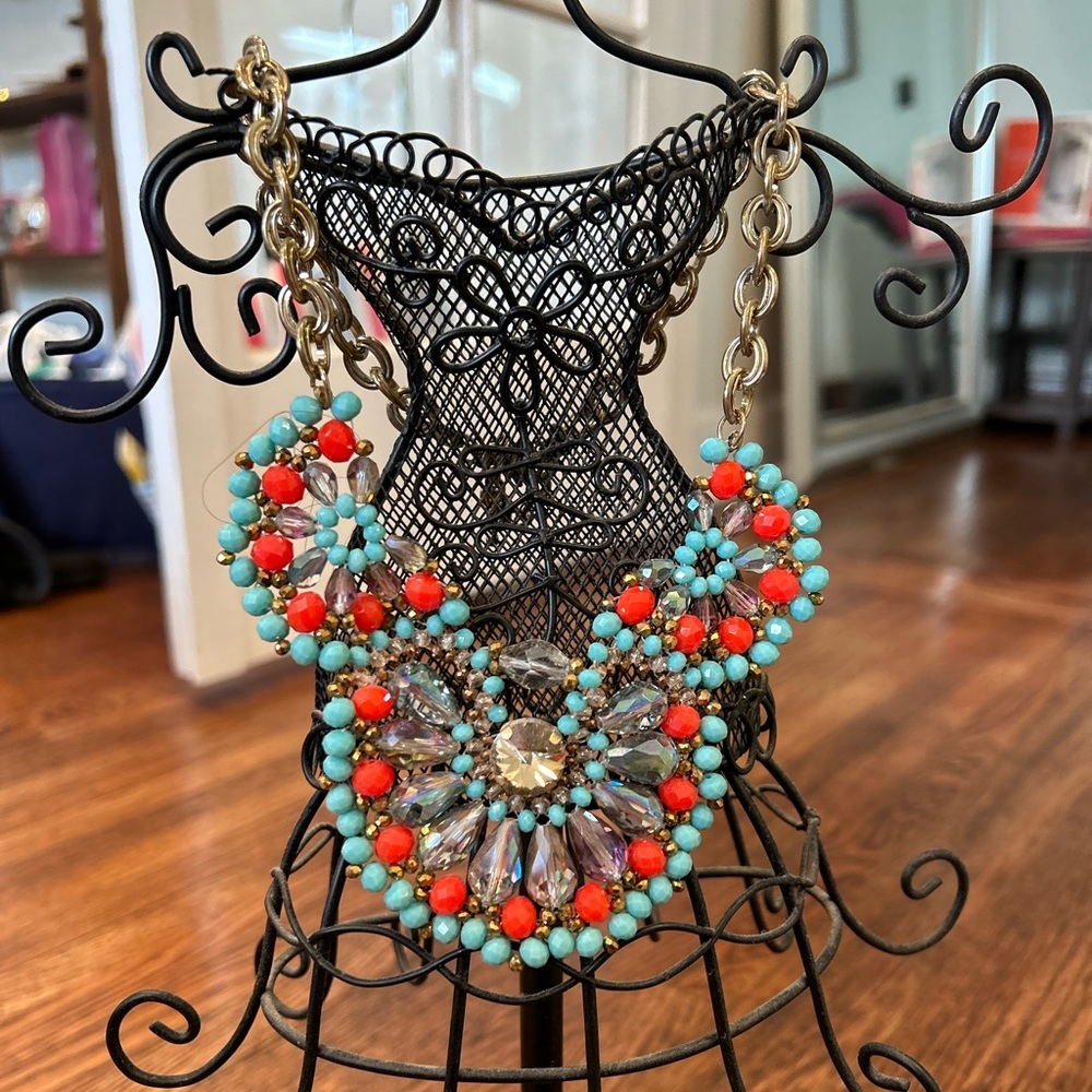 Funky boho jeweled necklace